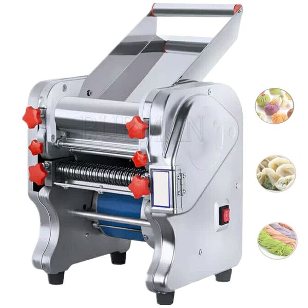 Commercial electric noodle press for making dumpling skins, stainless steel desktop model