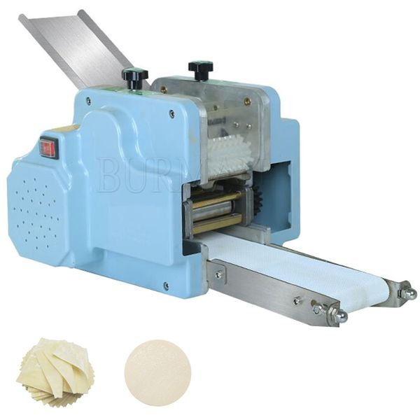 Wonton and dumpling wrapper maker for home or commercial use, producing round or square skins automatically