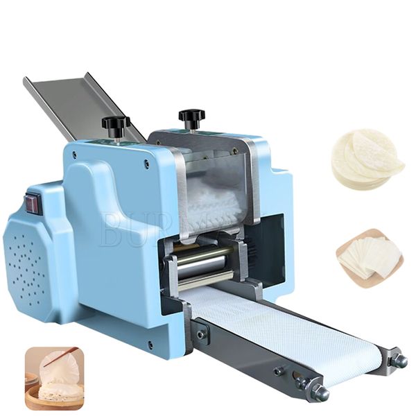 Commercial automatic wonton skin and dumpling wrapper slicing machine for both home and professional use with packaging molds