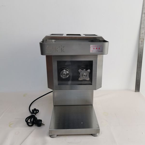 Commercial stainless steel electric meat slicer for beef and mutton, ideal for desktop use in slicing, chopping, and dicing