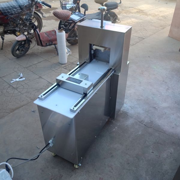 Commercial-grade stainless steel fully automated conveyor belt CNC lamb roll slicer for frozen meat