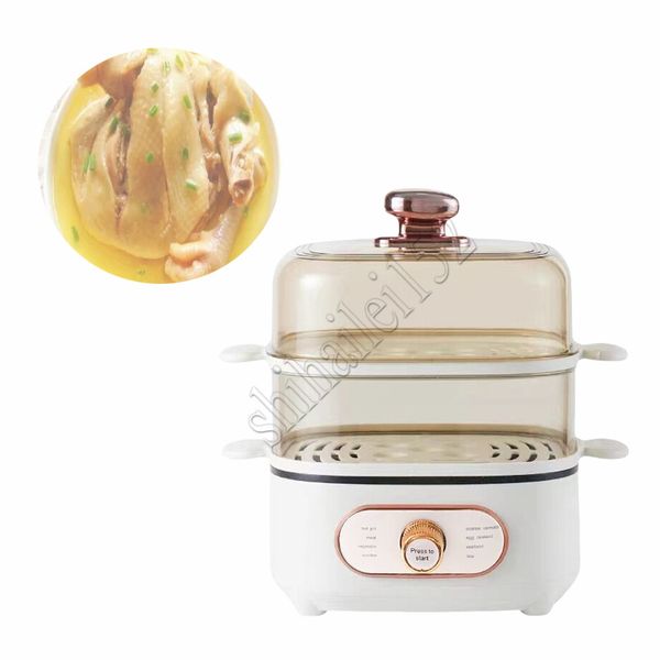 10.5L electric steamer with dual-layer design for versatile cooking, compact household breakfast and meal preparation