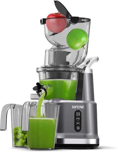 Juicers SiFENE Cold Press Juicer MachinesBig Mouth 83mm Opening Whole Slow Masticating JuicerJuice Extractor MakerBPA-FreeMulticolorL464