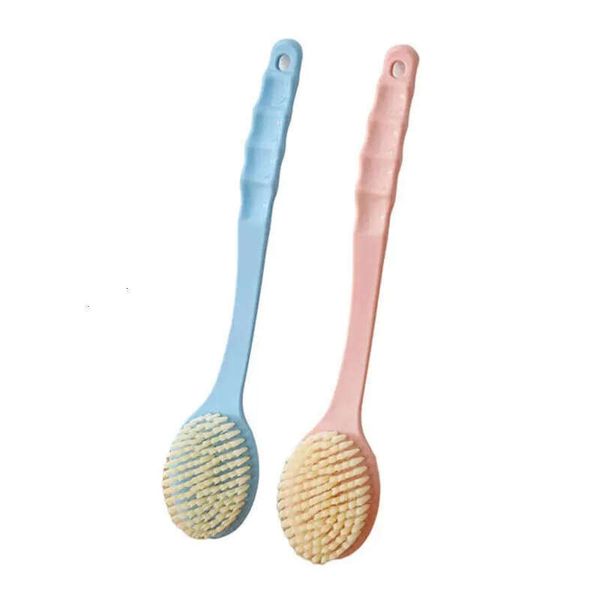 Long-handled bath brush for exfoliating and massaging the back during shower or spa sessions