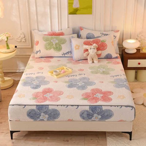 New Bed Sheet Autumn Winter Milk Velvet Single Product Bed Hat Extra Fleece Thicked Warm Bedspread with Elastic Mattress Cover 200x220 Z2410

Rewritten as:
Autumn winter milk velvet single bed shee...