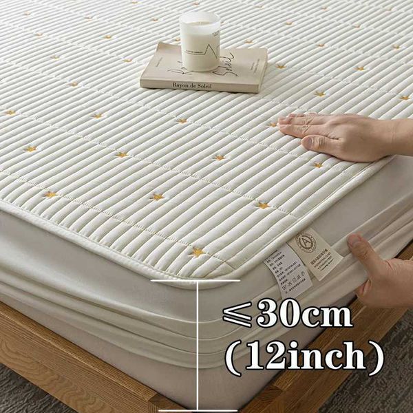 Safe, breathable waterproof mattress protector with a comfortable embossed design, washable for easy care