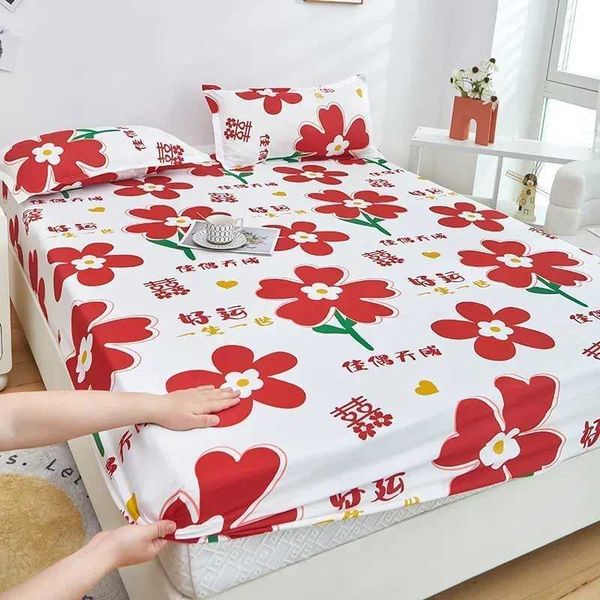New soft cotton printed bed cover set with 360-degree packaging, including elastic sheet, ideal for students