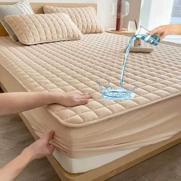 Waterproof mattress protector with embossed design, anti-mite and antibacterial bed cover M241018