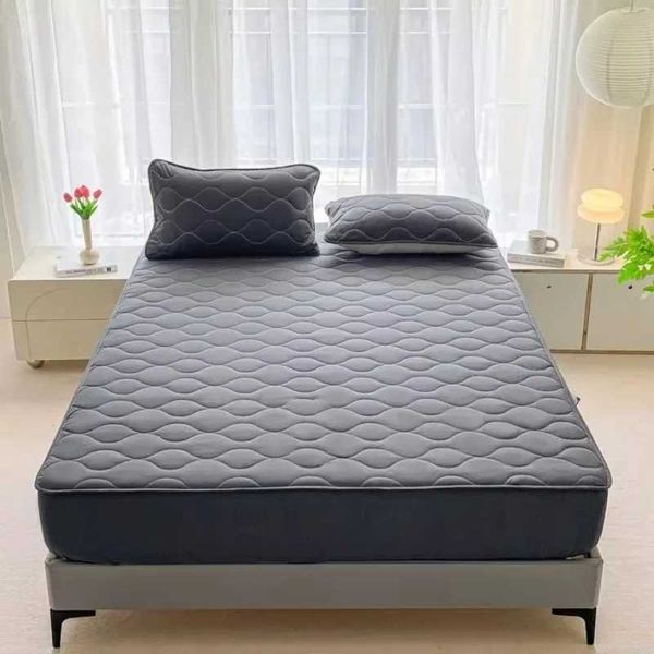 2024 new skin-friendly brushed cotton single bed sheet with waterproof, non-slip thick mattress cover that's soft and lightweight
