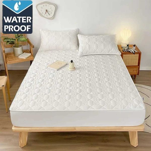 Waterproof mattress protector with elastic edges, washable cotton dust cover M241018