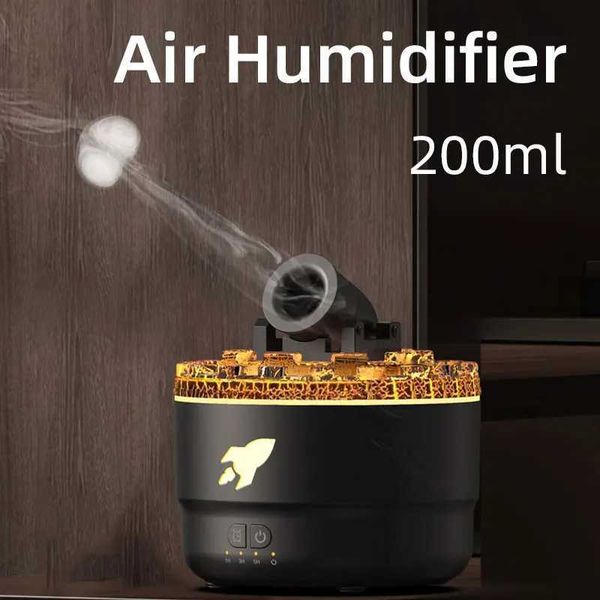 200ml mini air humidifier creative volcano battery wasteland therapy hine He desktop silent essential oil diffuser Y241029