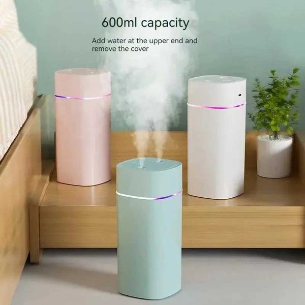 USB air humidifier with dual spray ports essential oil wasteland therapy cold fog generator atomizer if for He and Off.600ml Y241029
