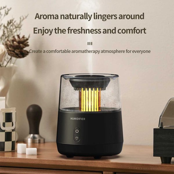 Raindrop Aratherapy air humidifier with candlelight used to turn off He Desktop Electric Essential Oil Ara diffuser Y241029