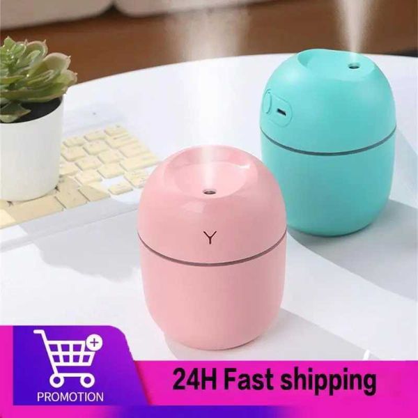 250ML Air Humidifier Trasonic Mini Car Ara Diffuser Portable USB Essential Oil Humidifier LED Light perfume Product Y241104