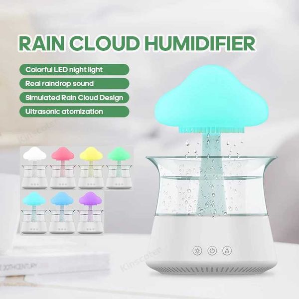 Rain Cloud Electric Air Humidifier 300ml Ara Diffuser Zen Raindrop Color Luminous Humidifier Y241104