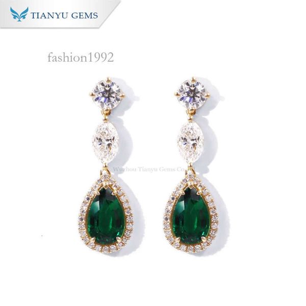 Tianyu Gems Handmade Custom Bridal Fine Jewelry Lab Diamond And Emerald Gemstone 14K Yellow Gold Stud Earrings For Women
Tianyu Gems Handmade Custom Bridal Fine Jewelry Lab Diamond And Emerald Gemstone 14K Yellow Gold Stud Earrings For Women