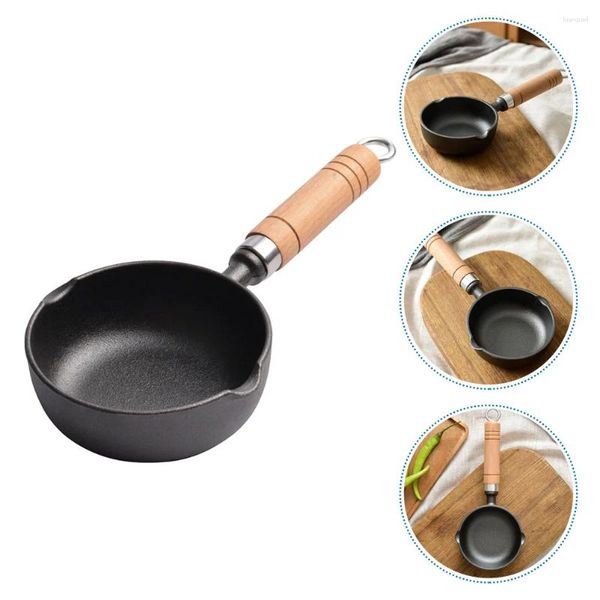 Egg Boilers Pans Wok Kitchen Small Pot Griddle Pan With Handle Milk Saucepans Pots Oil Boil Iron Spout Melting Heating Warm S247114 S247117