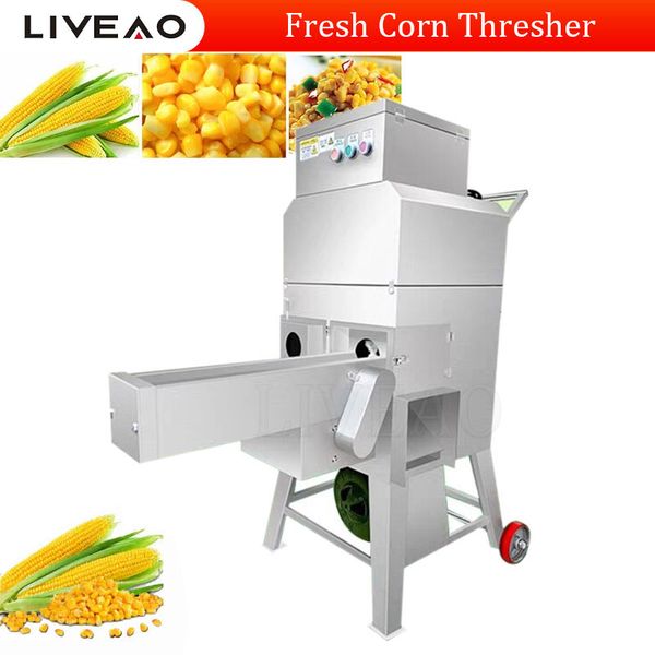 High-efficiency stainless steel corn sheller for fresh maize with high productivity and sweet corn threshing capability