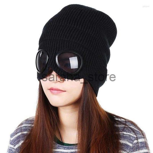 

bonnet cp Hat Bonnet Cp Designer Scarf Cp Beanie/skull Caps Beanies 2022 Winter Glasses Hat CP Ribbed Knit Lens Beanie Street Hip, Red