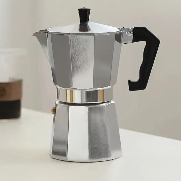 Italian aluminum mocha pot for hand-brewed European-style octagonal coffee