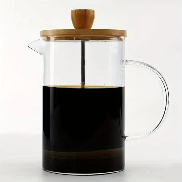 1pc 1000ml French press coffee maker with heat-resistant borosilicate glass
