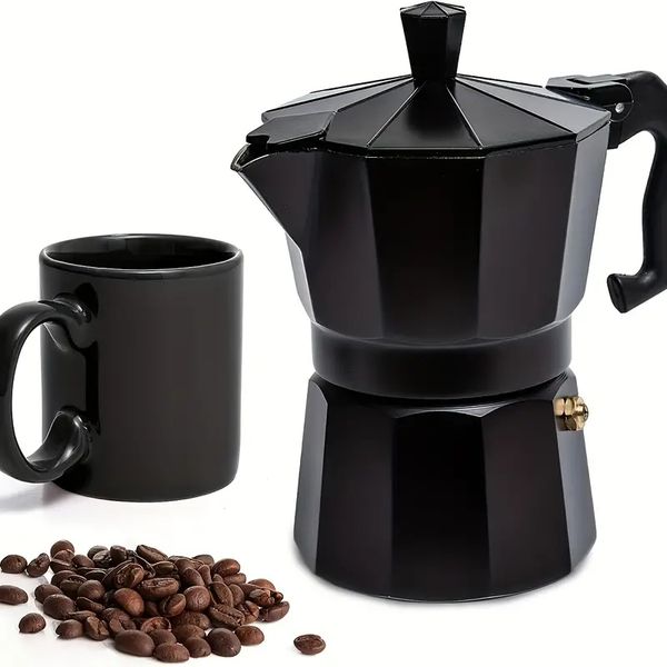 1pc
Coffee Pot
Reusable Espresso Maker Pot
Stovetop coffee brewing pot
Home and camping coffee maker
Kitchen coffee tool