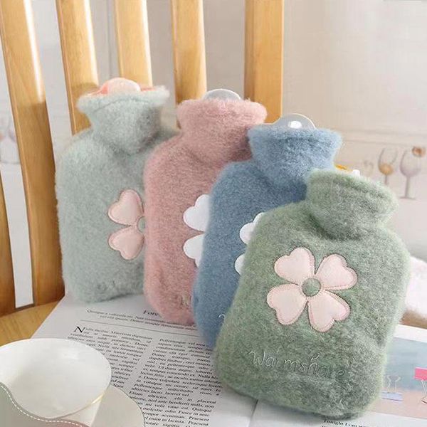 500ml/1000ml Warm with Soft Premium Faux Fur Cover 2-in-1 Water for Cold & Hot Compress Mini Hot-Water Bag