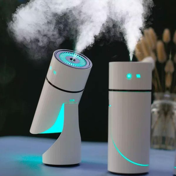 Humidifiers 90 Degree Rotate Mini Air Humidifier Portable Ultrasonic 1000mAh USB Battery Rechargeable Car Mist Maker Humidifiers With Light
