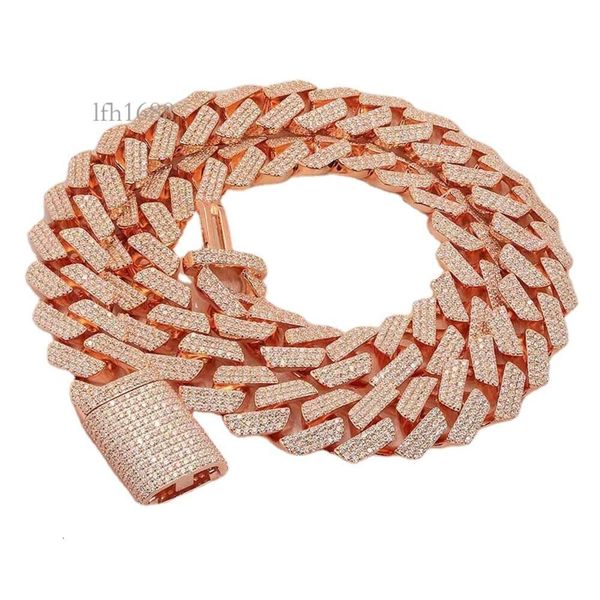 Hip Hop Sier Plated Rose Gold D Color Diamond Moissanite Necklace 18Mm Full Diamond Cuban Chain
Hip Hop Sier Plated Rose Gold D Color Diamond Moissanite Necklace 18Mm Full Diamond Cuban Chain