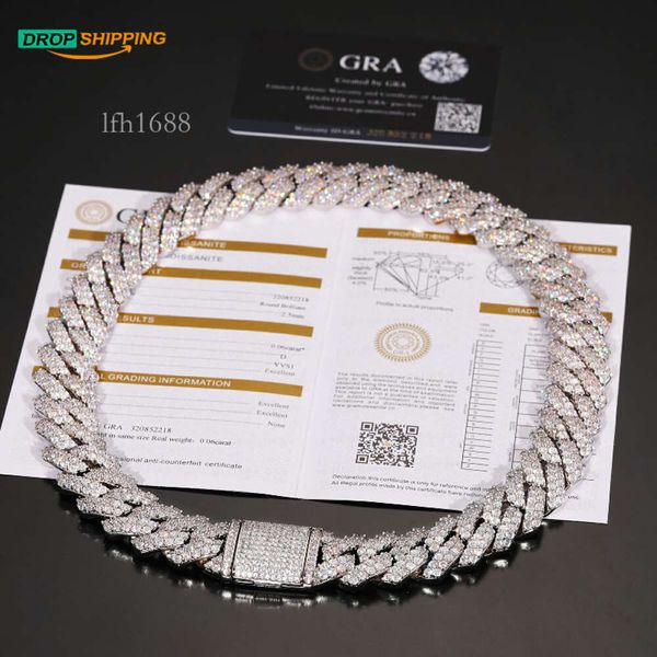 Dropshipping Big Gug Gold Plated Sterling Sier 2 Rows Vvs Moissanite Diamond Miami Cuban Link Chain Necklace For Men
Dropshipping Big Gug Gold Plated Sterling Sier 2 Rows Vvs Moissanite Diamond Miami Cuban Link Chain Necklace For Men