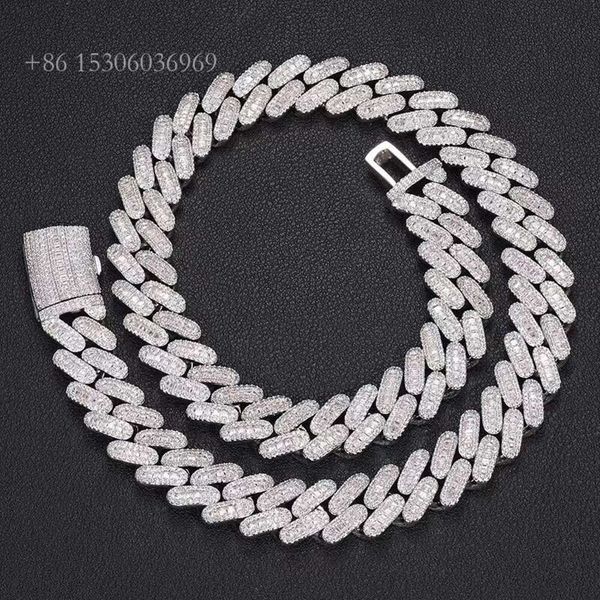 Iced Out Hip Hop Jewelry 10Mm Baguette Cuban Chain Sier Moissanite Lock Cuban Necklace Cuban Link Chain
Iced Out Hip Hop Jewelry 10Mm Baguette Cuban Chain Sier Moissanite Lock Cuban Necklace Cuban Link Chain