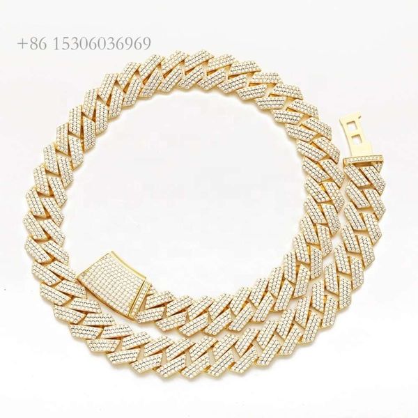 16Mm S Sterling Sier Iced Out Vvs Moissanite Miami Cuban Link Chain Men Gold Plated Jewelry Necklace
16Mm S Sterling Sier Iced Out Vvs Moissanite Miami Cuban Link Chain Men Gold Plated Jewelry Necklace