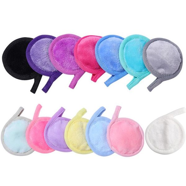Reusable microfiber makeup remover pads for gentle facial cleansing and eye/lip makeup removal