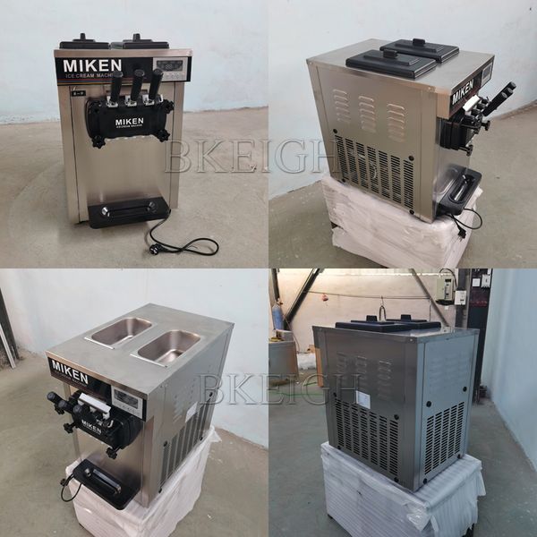 Stainless steel ice cream vending machine with three premium flavor options