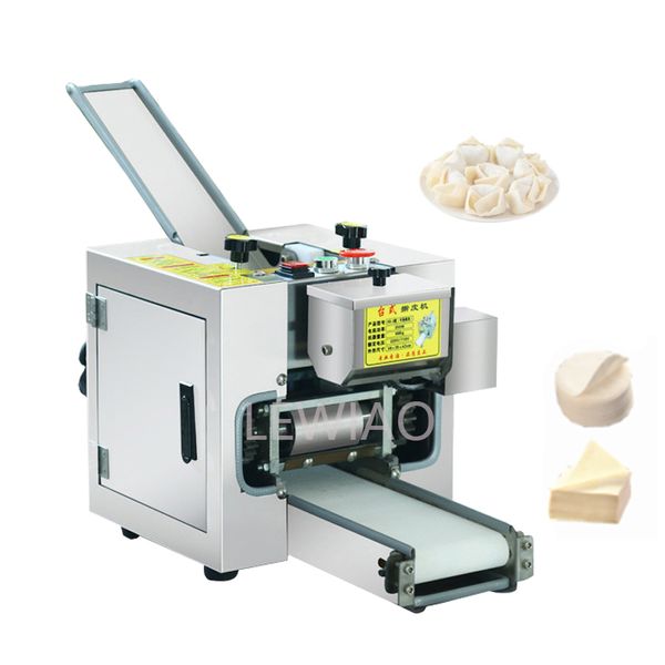 Commercial automatic dumpling skin maker for wonton and dough, available in 220V and 110V with round mold