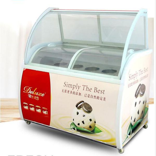 Commercial display freezer for hard ice cream showcase