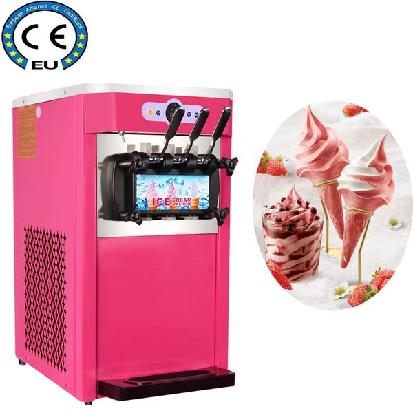 Soft serve ice cream machine offering three flavors and yogurt for restaurants
