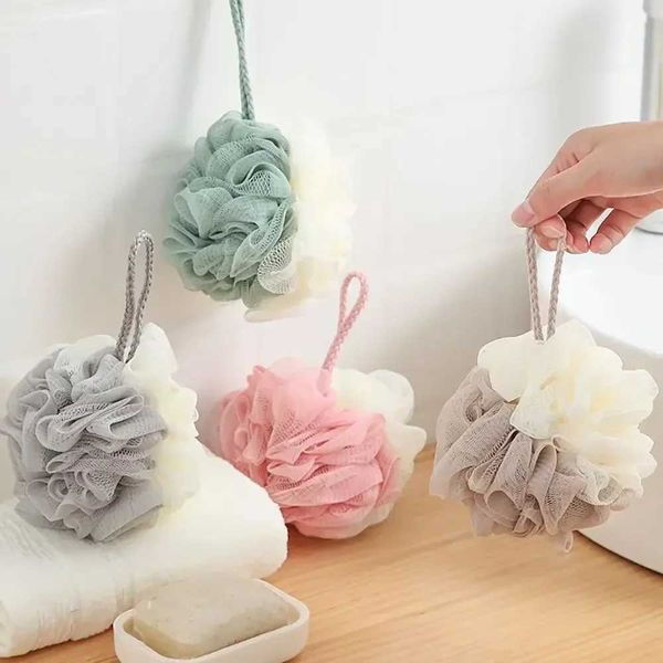 Soft mesh shower sponge for gentle exfoliation and skin cleansing during bath