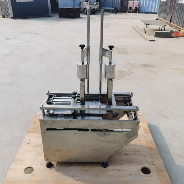 Commercial-grade stainless steel electric slicer for vegetables and meats, perfect for cutting lamb and beef rolls at home