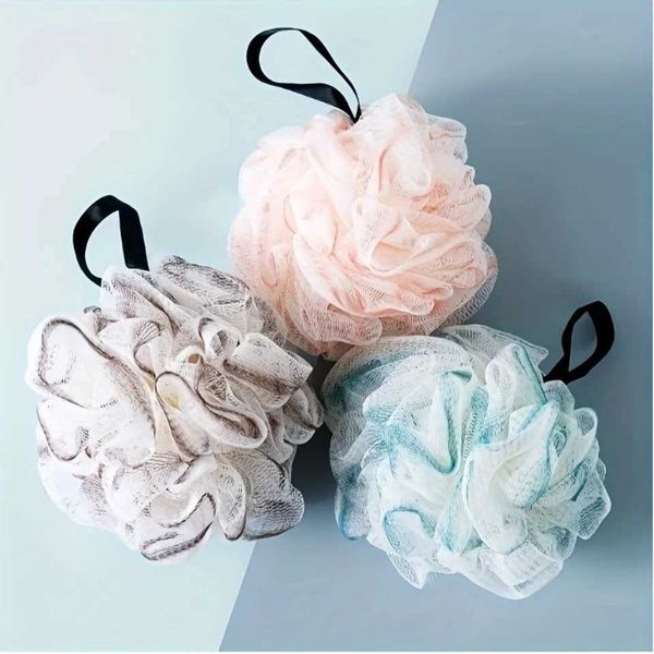 3pcs soft mesh bath sponges for gentle exfoliation, suitable for men and women