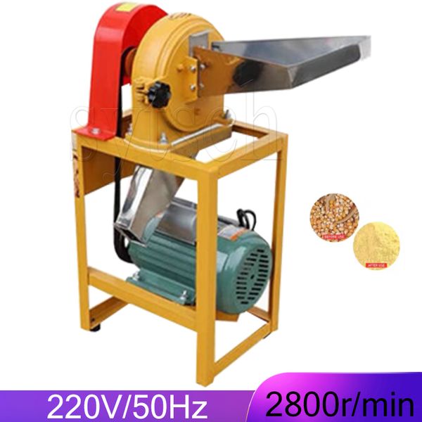 Grinder for dry grains, processing corn, wheat, and cereals into flour or feed