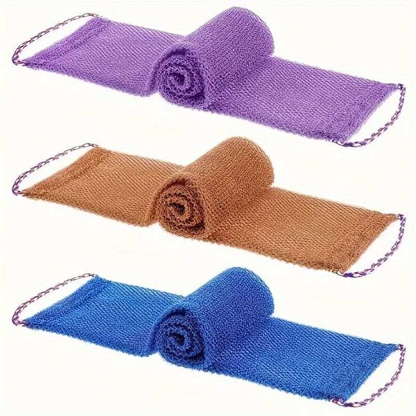 3PCS African Exfoliating Nets with Rope Handles - Deep-Cleansing Bath Sponge for Men Women - Soft Skin Smoother and ExfoliatorT250115