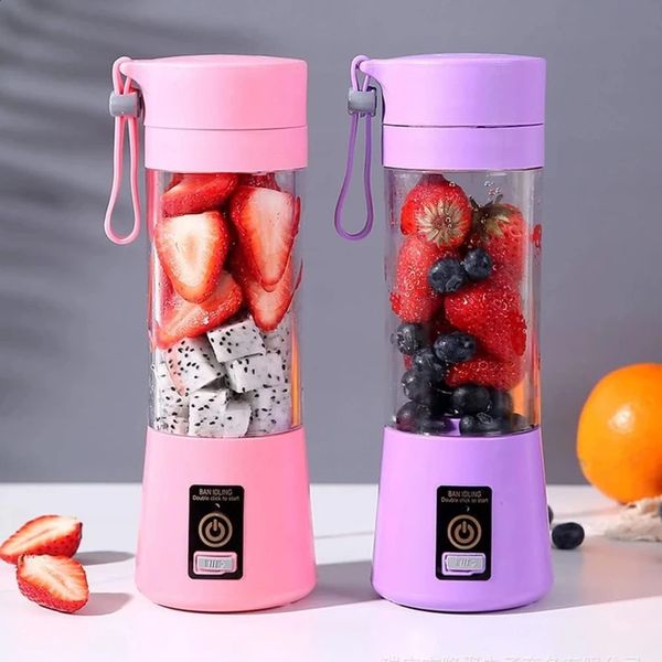 Portable USB Fruit Juicer Cup Blender - 6-Leaf Smoothie Maker 250120