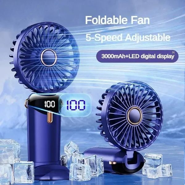 Portable Rechargeable Neck Fan with Display Screen - Multi-speed Cooling Solution Ideal for Travel Use