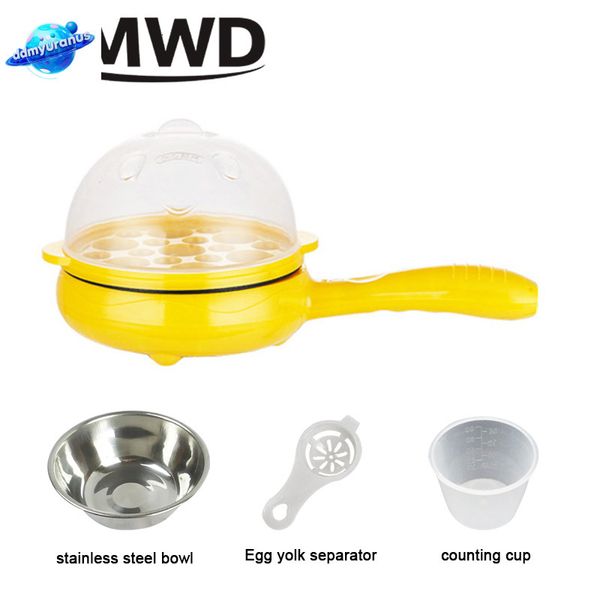 ddmyuranus Multifunction Household Mini Egg Omelette Pancake Fried Steak Frying Pan Non-Stick Boiled Eggs Boiler Steamer Cooker 110V/220V