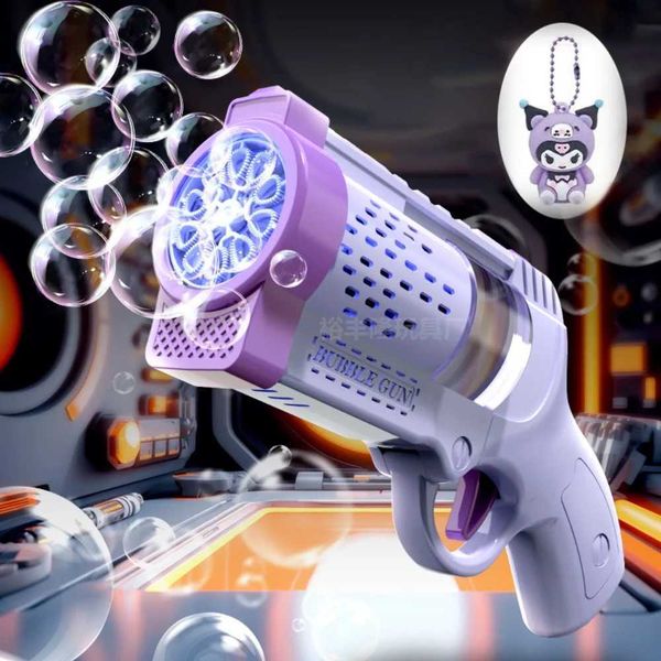 Electric bubble gun childrens toy bubble machine automatic soap hair dryer with light summer outdoor party games childrens gifts S25411
