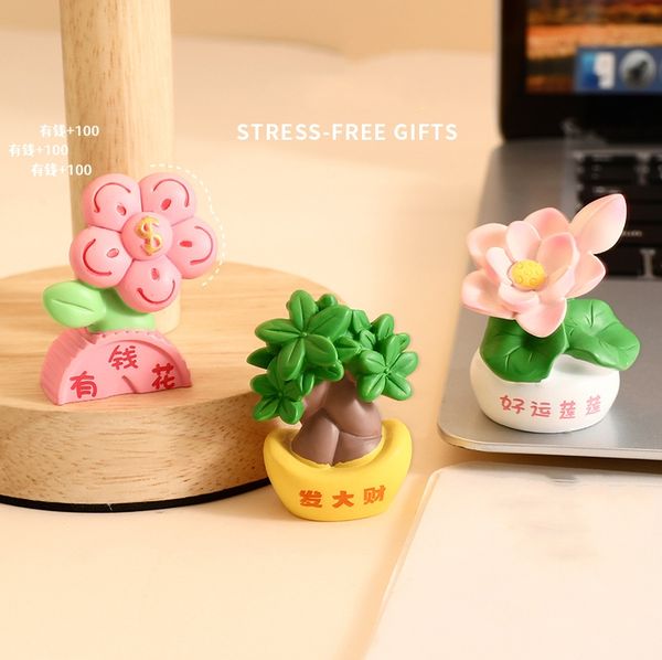 Wealth Plant Ornament Healing Series Good Ornament Creative Cartoon Female Office Desktop Decoration Small Gift Wholesale