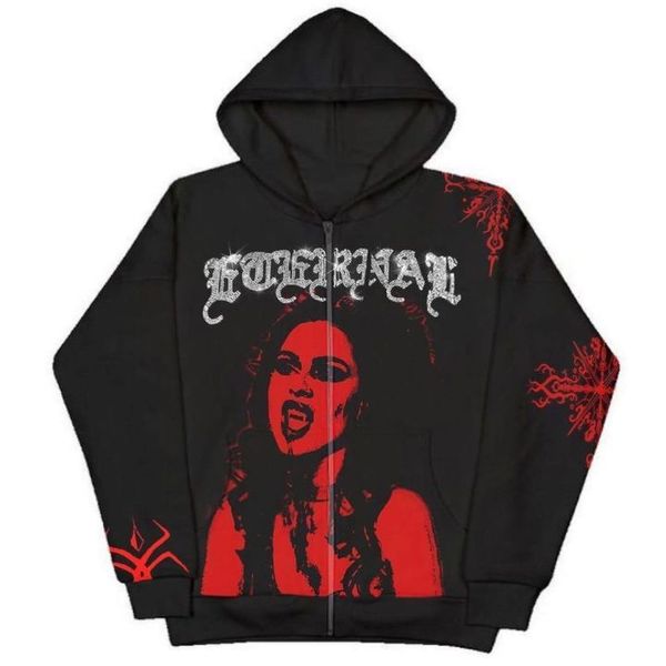 y2k hoodie women's leisure fashion sports men's punk vintage high street zipper couple sleeve outerwear basic clothing eza6, Black
y2k hoodie women's leisure fashion sports men's punk vintage high street zipper couple sleeve outerwear basic clothing eza6, Black