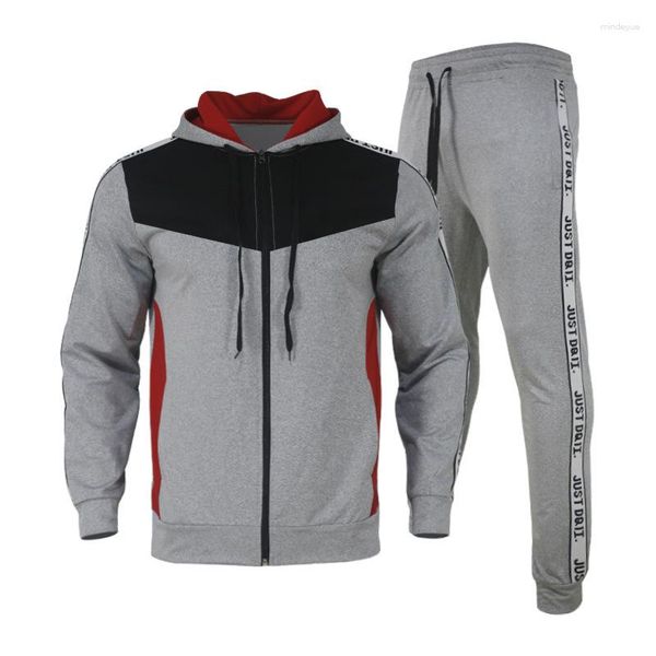 men's tracksuits 2023 autumn tracksuit men fashion hooded patchwork set zipper jacket sweatpants mens 2pcs sets loose casual sportswear, Gray
men's tracksuits 2023 autumn tracksuit men fashion hooded patchwork set zipper jacket sweatpants mens 2pcs sets loose casual sportswear, Gray