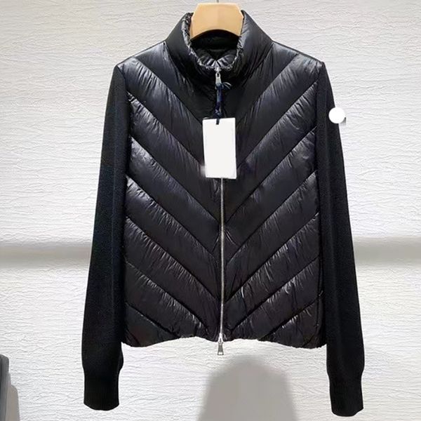 luxury designer women down parkas embroidered badge knitted panel slim stand collar thin windproof down jacket size s/m/l rjfx g2pk, Black
luxury designer women down parkas embroidered badge knitted panel slim stand collar thin windproof down jacket size s/m/l rjfx g2pk, Black